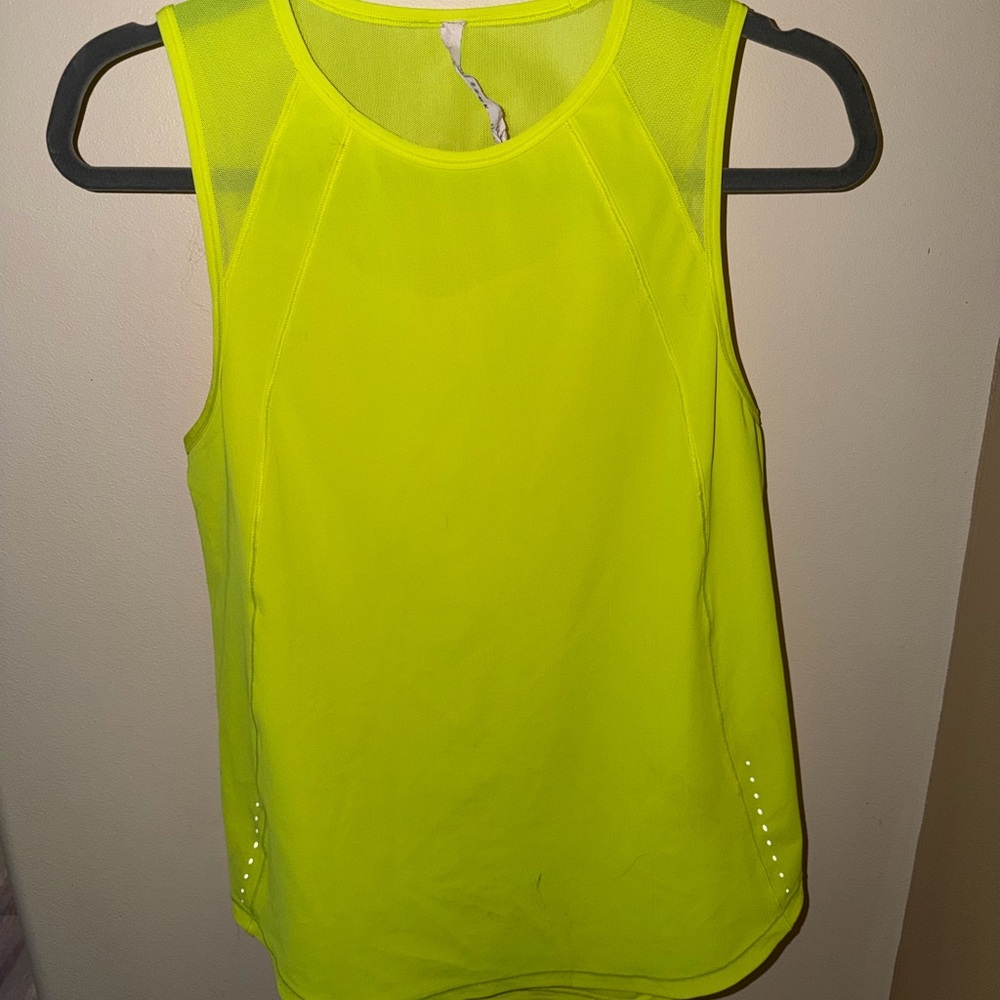 lululemon athletica Neon Yellow Sleeveless Performance Tank